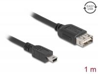 Delock USB 2.0 Cable USB Type Mini-B male to EASY USB Type-A female 1 m