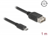 Delock USB 2.0 Kabel EASY USB Typ Micro-B Stecker zu EASY USB Typ-A Buchse 1 m