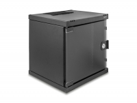 Delock 10″ Network Cabinet 6U with glass door for stand or wall mounting, 240 mm depth, load capacity 30 kg, 330 x 312 x 300 mm,