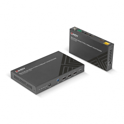 LINDY 70m Cat.6A TypeC & HDMI HDBaseT 3.0 KVM Extender