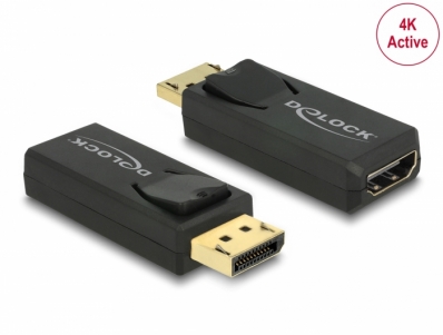 Delock Adapter DisplayPort 1.2 male > HDMI female 4K Active black