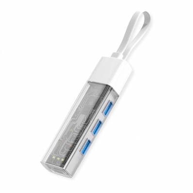 ROLINE USB 3.2 Gen 1 Hub, 4 Ports, Type A+C host connection cable