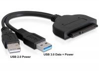 Delock Converter SATA 6 Gbs 22 pin USB 3.0-A male + USB 2.0-A male