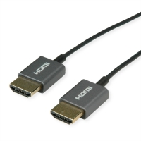 ROLINE HDMI 4K (3840 x 2160) Ultra HD Cable + Ethernet, M/M, Coaxial, Ultra-Slim, black, 2 m