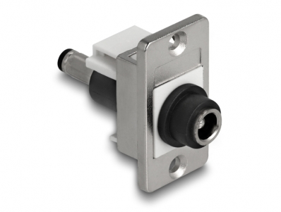 Delock Keystone Module DC 5.5 x 2.5 mm female to DC 5.5 x 2.1 mm male silver / white / black