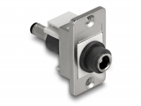 Delock Panel Mount DC 5.5 x 2.1 mm female to DC 5.5 x 2.5 mm male silver / white / black
