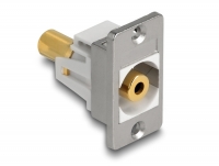 Delock Panel Mount stereo jack female 3.5 mm 3 pin to stereo jack female 3.5 mm 3 pin gold plated silver / white