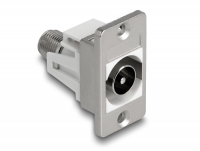 Delock Panel Mount IEC male to F female silver / white