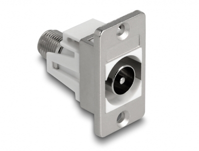 Delock Panel Mount IEC male to F female silver / white