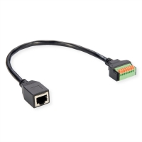 ROLINE Cable Adapter, RJ45 Socket to Terminal Block (push-button), 30 cm