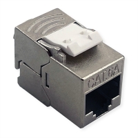 ROLINE Keystone Jack, Cat.6A (Class EA), RJ-45, STP, tool-free, SLIM and SHORT, silver