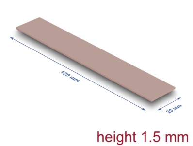 Delock Thermal Conductive Pad 120 x 20 x 1.5 mm for M.2 modules 3.0 W/mK - non-silicone