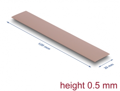 Delock Thermal Conductive Pad 120 x 20 x 0.5 mm for M.2 modules 3.0 W/mK - non-silicone