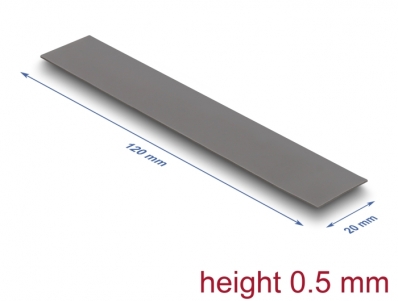 Delock Thermal Conductive Pad 120 x 20 x 0.5 mm for M.2 modules 3.2 W/mK - Low Oil Bleeding
