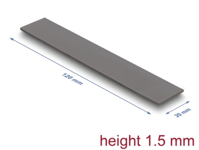 Delock Thermal Conductive Pad 120 x 20 x 1.5 mm for M.2 modules 3.2 W/mK - Low Oil Bleeding