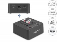 Delock USB 20 Gbps M.2 Docking Station for 2 x M.2 NVMe PCIe SSD with Clone and Erase Function