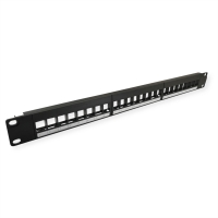 VALUE 19” Blank Patch Panel, Cat.6A (Class EA), 24 ports, unshielded, 1U, 3-piece-type, black