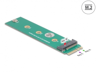 Delock Adapter M.2 Key A+E male to M.2 Key M slot