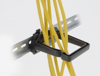 Delock Cable Bracket 70 x 70 mm with mounting plate for DIN rail mounting black