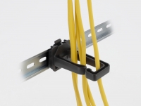 Delock Cable Bracket 70 x 24 mm with mounting plate for DIN rail mounting black