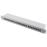 VALUE Cat.6A (Class EA) 19" Patch Panel, 24 Ports, shielded, grey