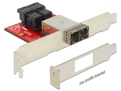 Delock Adapter 2 x Mini SAS HD SFF-8643 female 2 x Mini SAS HD SFF-8644 female Low Profile Form Factor