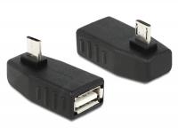 Delock Adapter USB micro-B male USB 2.0-A female OTG 270 angled