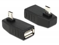 Delock Adapter USB micro-B male USB 2.0-A female OTG 90 angled