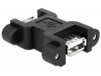 Delock Adapter USB 2.0 type A female USB type A female with screw nuts