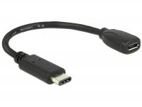 Delock Adapter cable USB Type-Câ¢ 2.0 male USB 2.0 type Micro-B female 15 cm black
