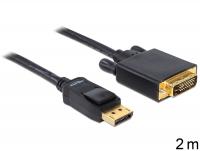 Delock Cable Displayport 1.2 male to DVI 24+1 male 2 m