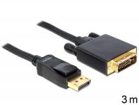 Delock Cable Displayport 1.2 male to DVI 24+1 male 3 m
