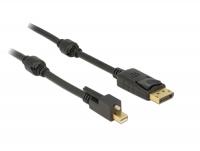 Delock Cable mini Displayport 1.2 male with screw Displayport male 4K black 1 m