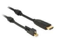 Delock Cable mini Displayport 1.2 male with screw HDMI male 4K Active black 2 m