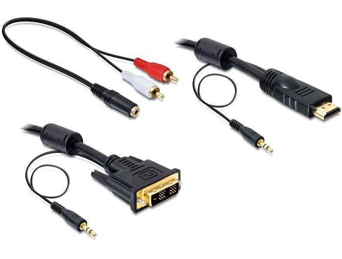 Delock Cable DVI - + Sound male-male 2 m