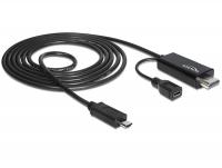 Delock Cable MHL 11 pin male (Samsung S3, S4, S5) High Speed HDMI male + USB-micro B female 1.5 m