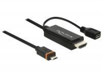 Delock Cable SlimPort MyDP male High Speed HDMI male + USB Micro-B female