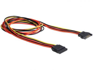 Delock Extension Cable Power SATA 15 Pin male SATA 15 Pin female 100 cm