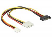 Delock Cable Y- Power SATA male 15 pin 4 pin Molex female + 4 pin floppy