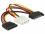 Delock Cable Power SATA 15 pin male Molex 4 pin female + SATA 15 pin female