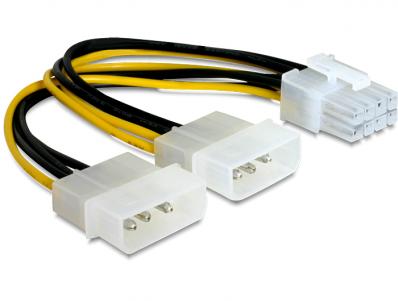 Delock Cable PCI Express power supply 8pin 2x 5Â¼â for graphics card