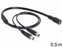 Delock Cable DC Splitter 5.5 x 2.1 mm 1 x female 2 x male
