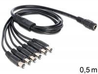 Delock Cable DC Splitter 5.5 x 2.1 mm 1 x female 6 x male