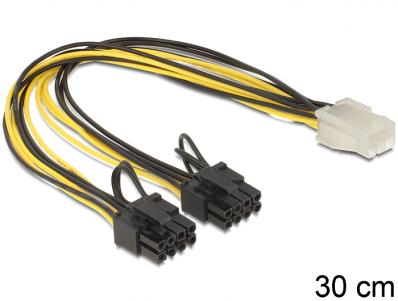 Delock Cable PCI Express power supply 6 pin female 2 x 8 pin male