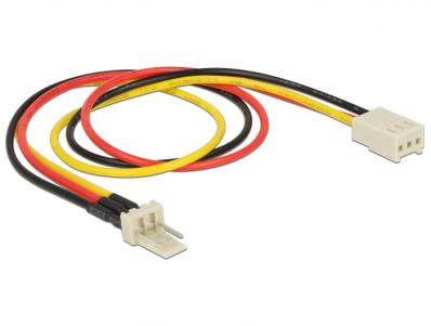 Delock Power Cable 3 pin male 3 pin female (fan) 30 cm