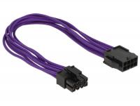 Delock Extension Power cable 8 pin EPS male 8 pin EPS female textile shielding purple