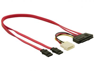 Delock Cable SAS 29 pin SFF-8482 2 x SATA 7 pin 50 cm