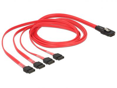 Delock Cable mini SAS SFF-8087 4 x SATA 7 pin 1 m