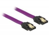 Delock SATA cable 6 Gbs 100 cm straight straight metal purple Premium