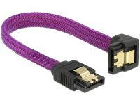 Delock SATA cable 6 Gbs 10 cm down straight metal purple Premium